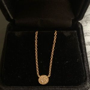 14k. Gold Diamond Disc Necklace